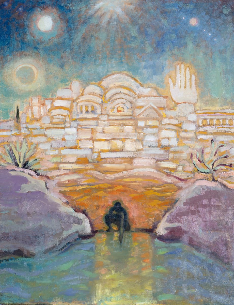 Surrealistic Landscape Oil Painting By Ron Cooper, 16 X 20", Reflection: Spirit & Will, Original Artwork