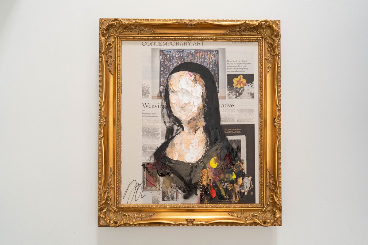 Abstract Portrait Oil Painting By Tomoya Nakano, 22 X 25", Untitled Portrait Work, Original Artwork