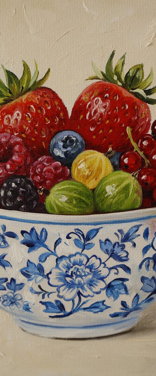 Summer Berries in Blue Bowl by Natalia Shaykina