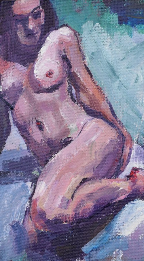 Woman on bed IIc by Goran Žigolić Watercolors