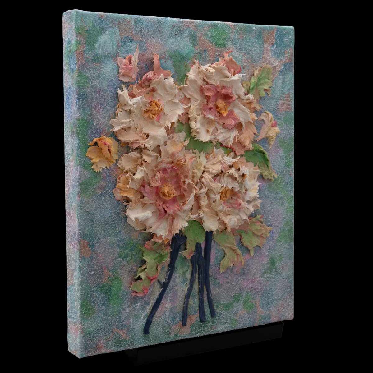 Expressive Botanical Oil Painting By Lena Owens, 11 X 14", Pastel Bloom Textured Art, Original Artwork
