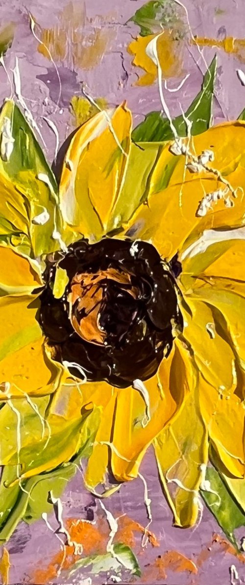 Sunflower oil impasto painting by Halyna Kirichenko