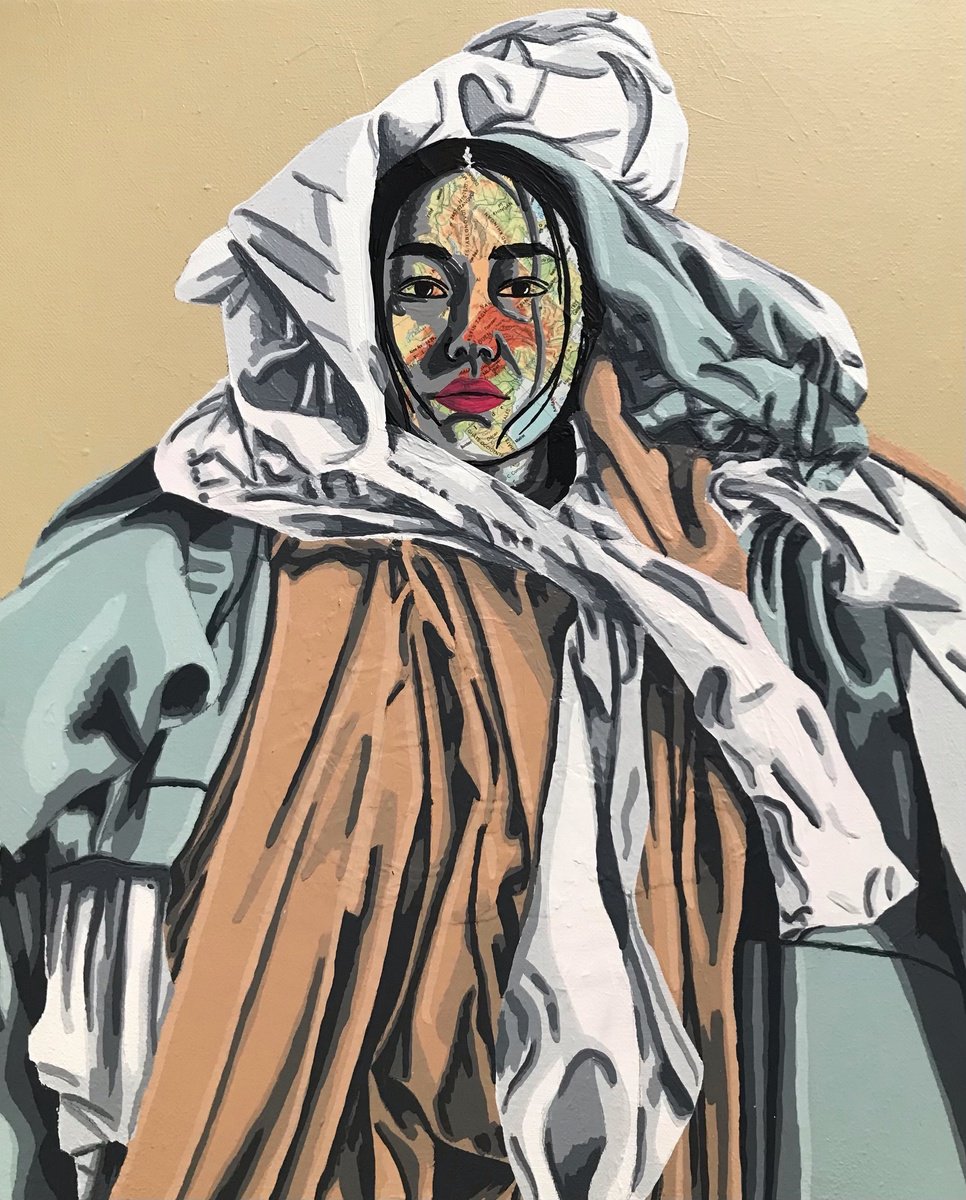 Portrait Painting By Annabelle Amory, 15 X 18, Fast Fashion, Original Artwork