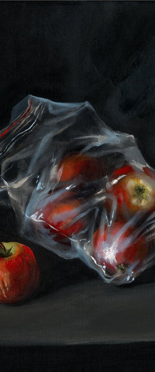 Apples on black by Maria Kireev