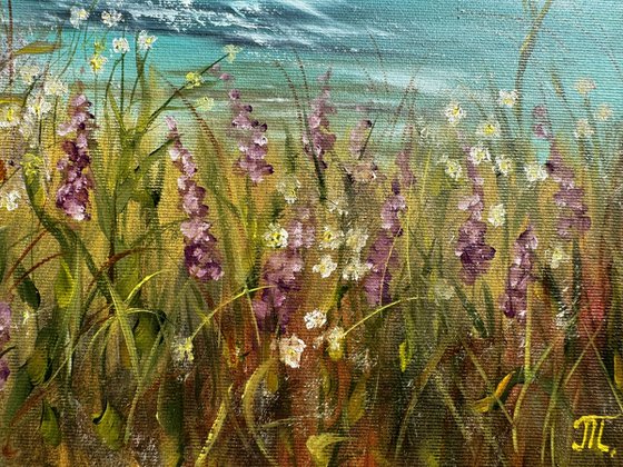 Sea and flowers