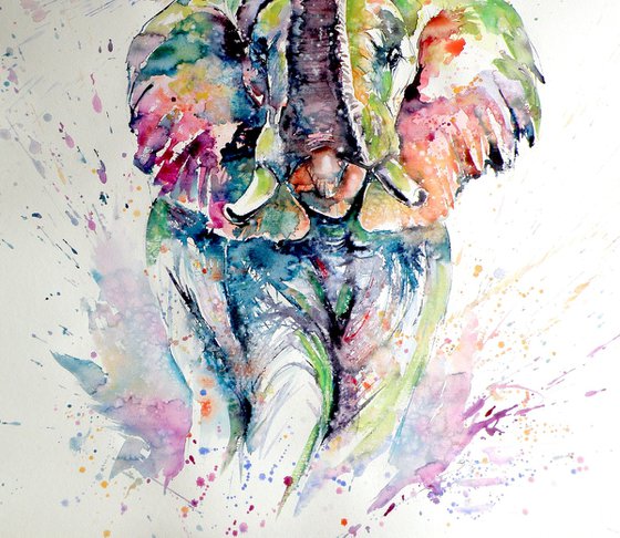Majestic elephant playing