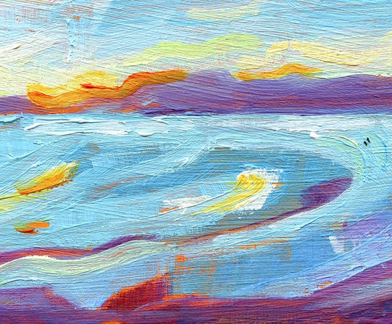 Welsh Sunset - Miniature Seascape