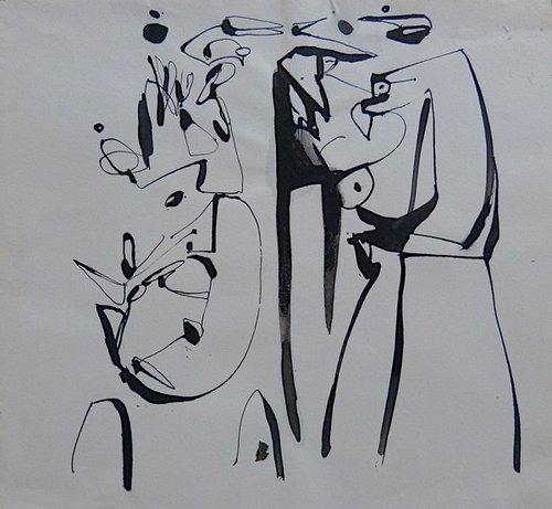 Surrealist Drawing 119, 23x22 cm - AF exclusive by Frederic Belaubre