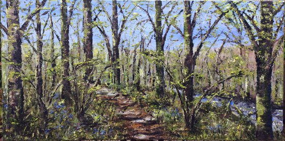 Large Spring Woods (large ready to hang oil painting)