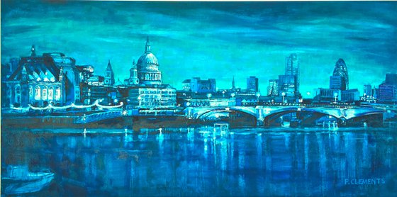 St Pauls Cathedral in Indigo Blue London Cityscape