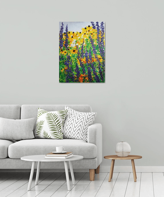 Flower Festival II /  ORIGINAL ACRYLIC PAINTING