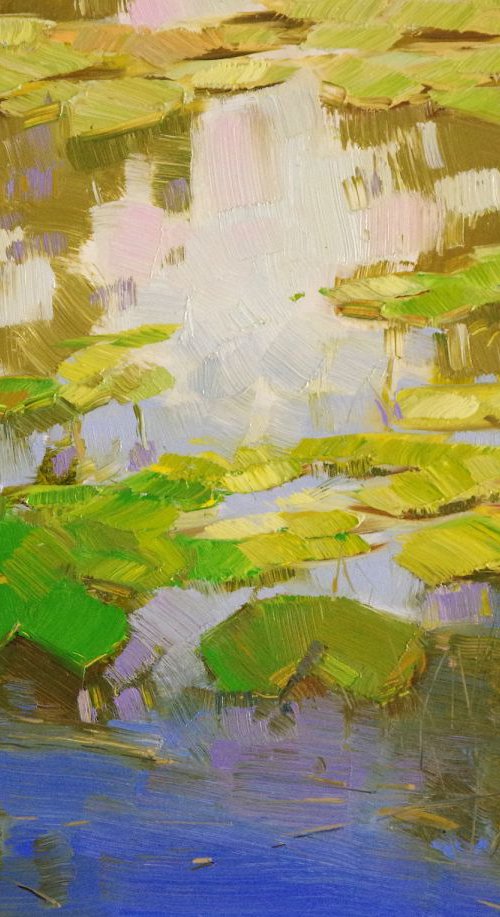 Waterlilies, Original oil Painting, Impressionism, Handmade artwork, One of a Kind by Vahe Yeremyan