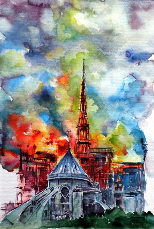Burning Notre Dame II by Kovács Anna Brigitta
