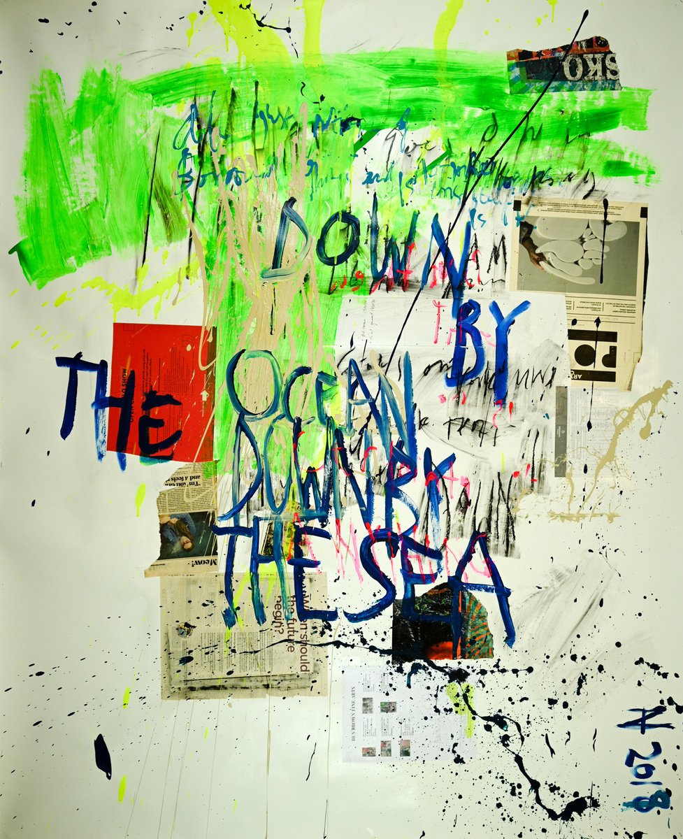 Abstract Painting By Niki Hare, 59 X 74", Ocean 2, Original Artwork