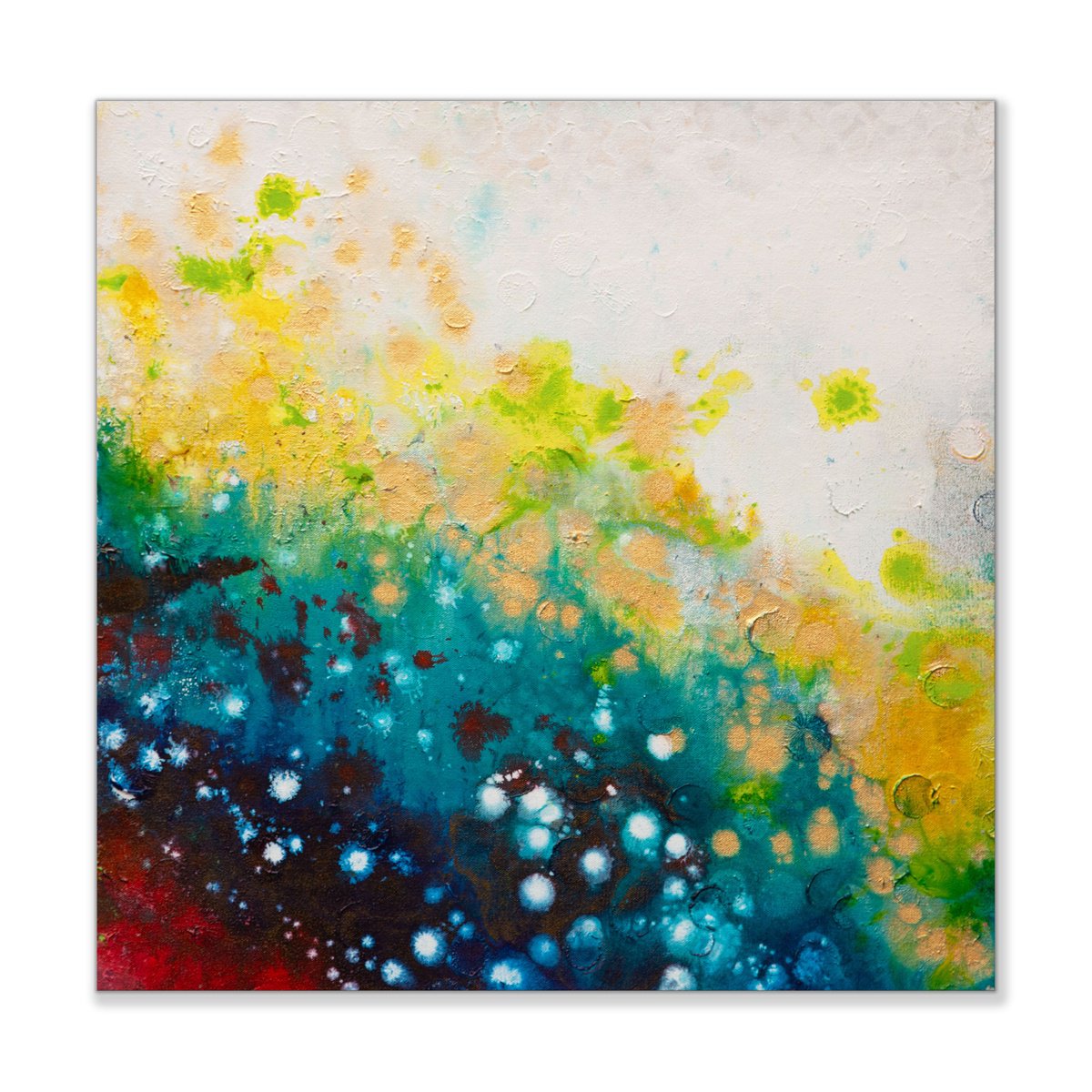 Abstract Acrylic Painting By Hilary Winfield, 20 X 20, Gravity And Grace, Original Artwork