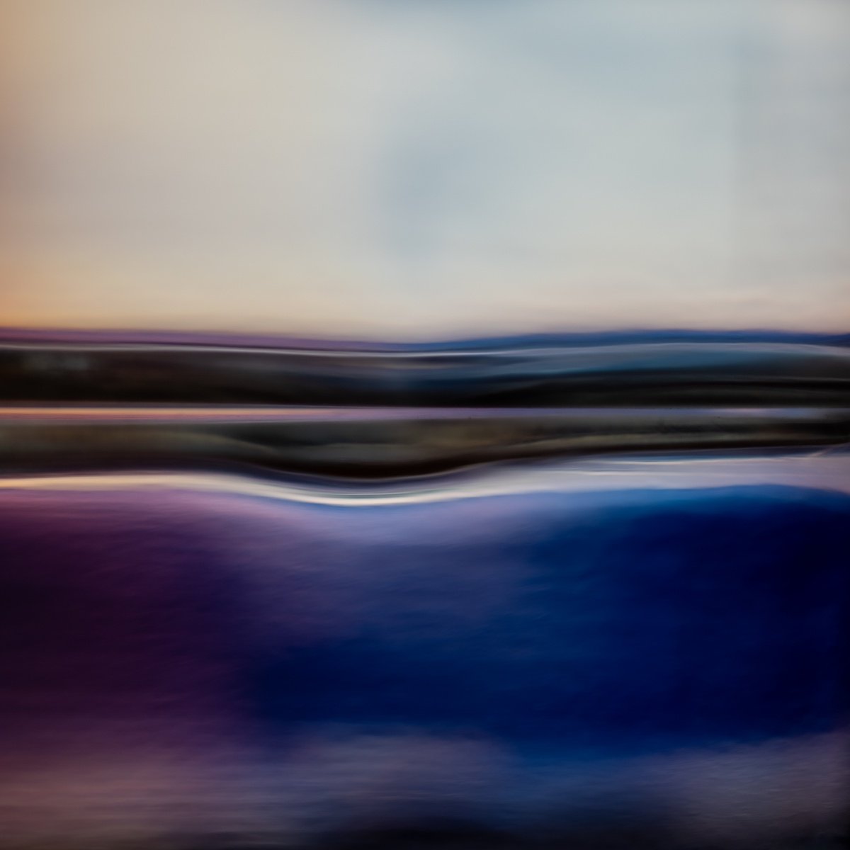 Abstract Landscape Photograph By Sven Pfrommer, 41 X 41", Fluid Horizon Xi - Seascape Photoart, Original Artwork