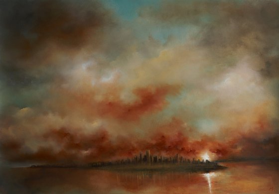 New York Skyline Sunset