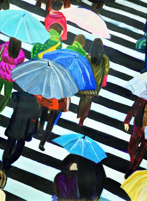 Rainy day ( Reserved for V.P. ) / 97,8 x 56,5 cm by Alexandra Djokic