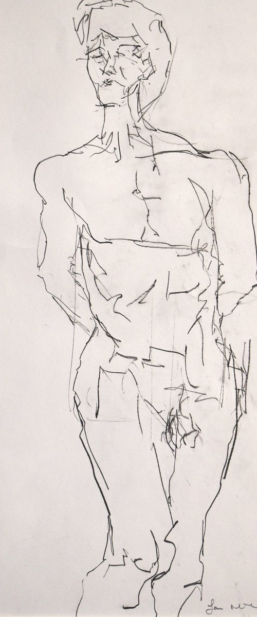 Study of a male Nude - Life Drawing No 461 by Ian McKay