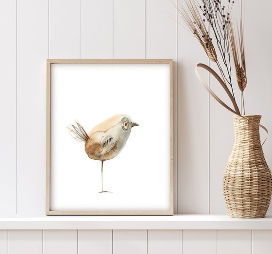 Cute birds watercolor painting 2 set