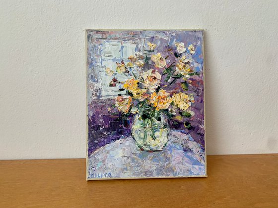 Still life with yellow flowers