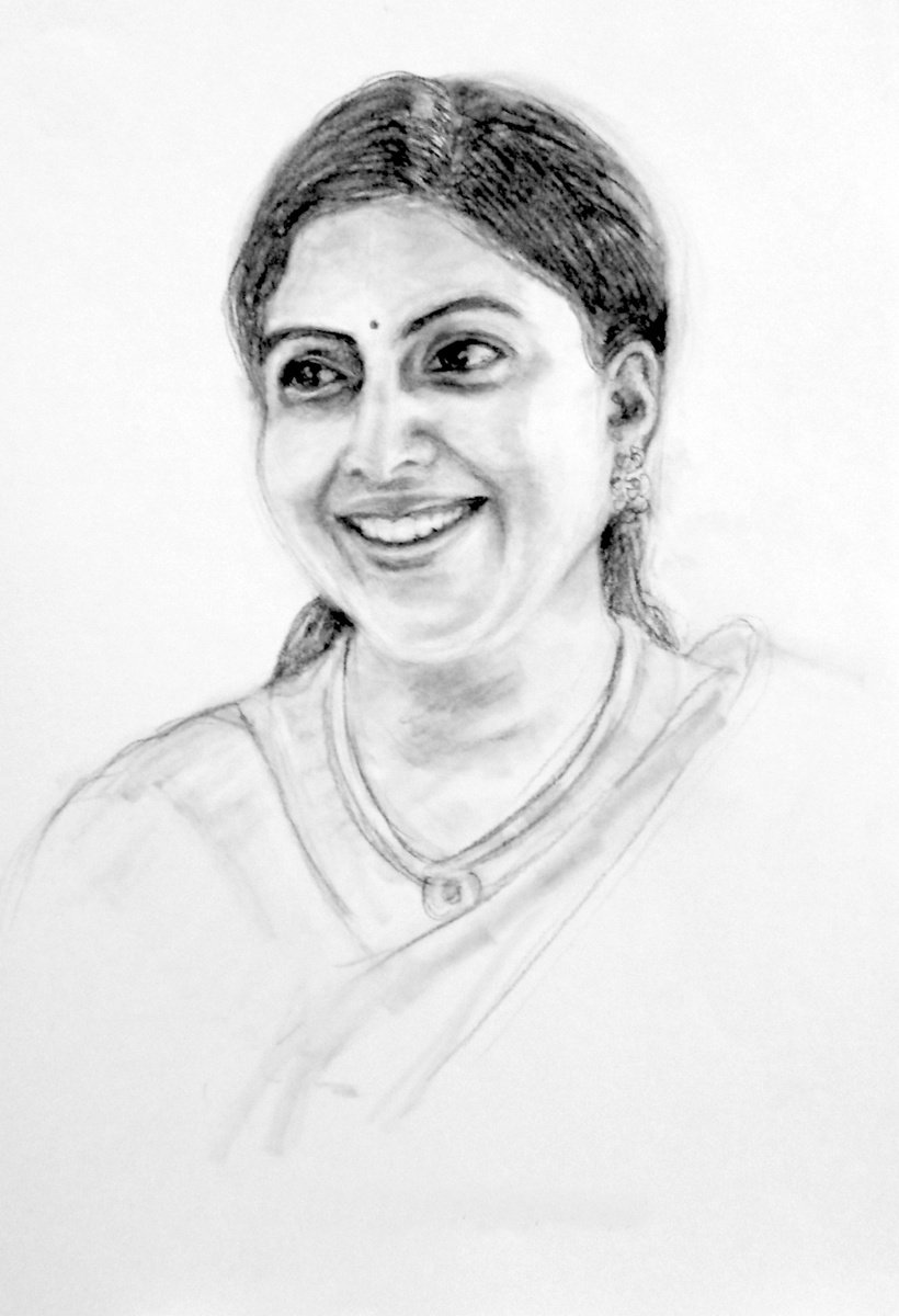 Pretty smile Pencil sketch by Asha Shenoy