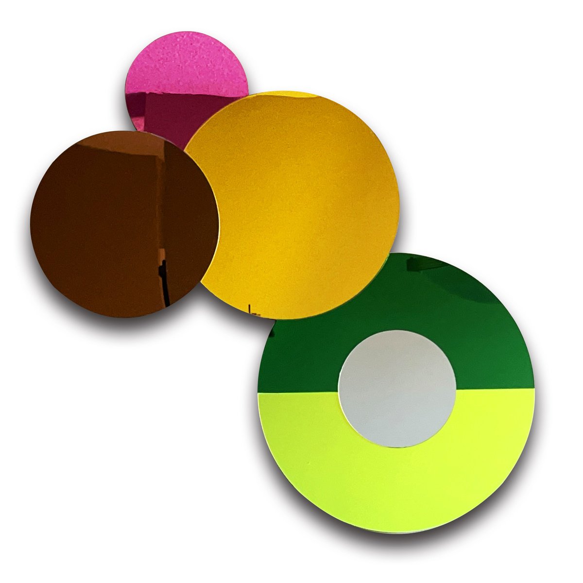 Geometric Abstract Collage By Dong Su, 16 X 25, Symphony Of Circles, Original Artwork