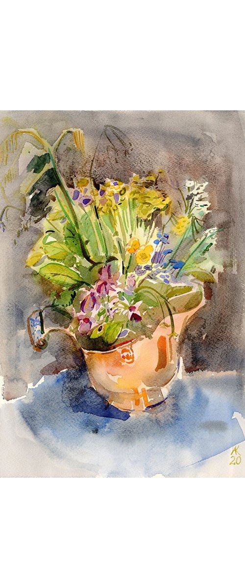 Still life with flowers by Asta Kulikauskaite Krivickiene