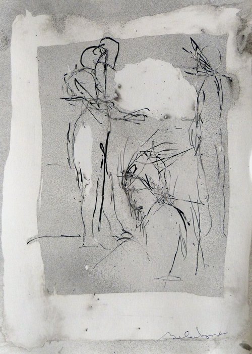 Scribbles 7, ink on paper 21x29 cm by Frederic Belaubre