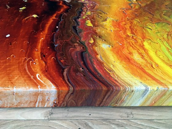 "Line In The Sand" - FREE USA SHIPPING - Original Abstract PMS Fluid Acrylic Painting - 36 x 18 inches