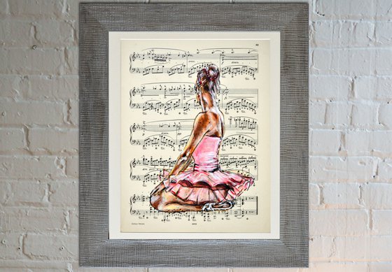 Ballerina L- Vintage Music Page, GIFT idea