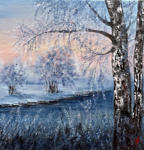 Birch by the Frozen River by Tanja Frost