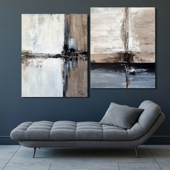 The Space Between Reflections set diptych