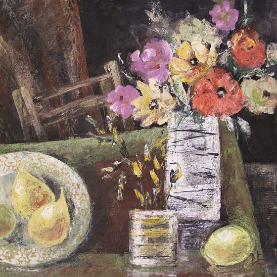 Still life with brown cloth