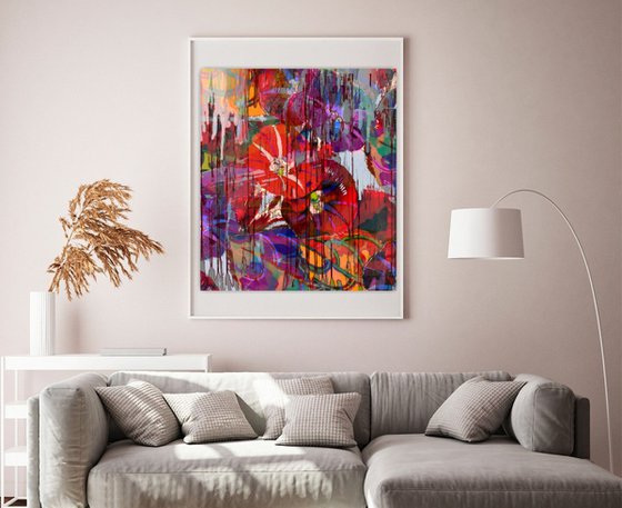 Tropical Flowers in Red