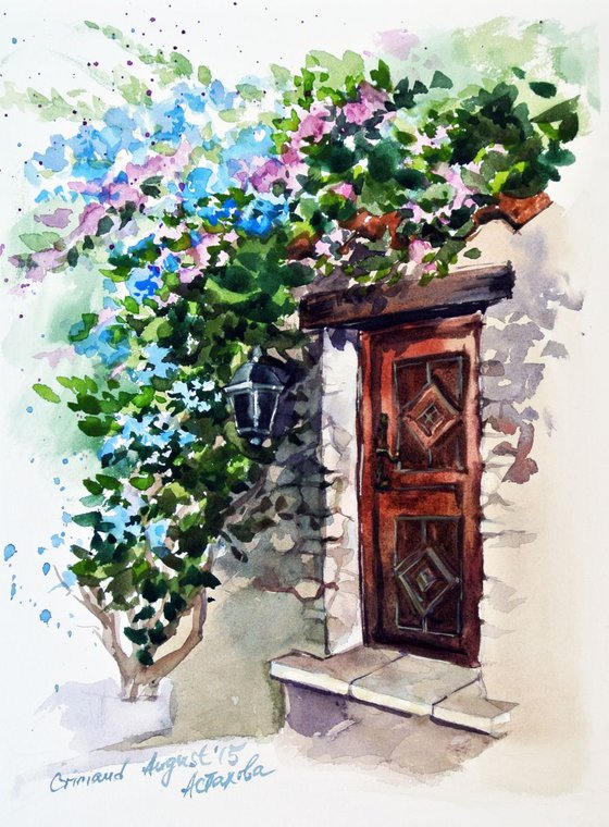 A Wooden Door in Grimaud