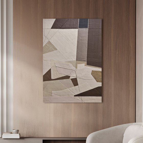"Bella 2" Textured abstract geometric art