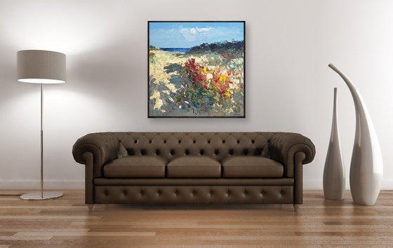 Beach Oil Painting on Canvas