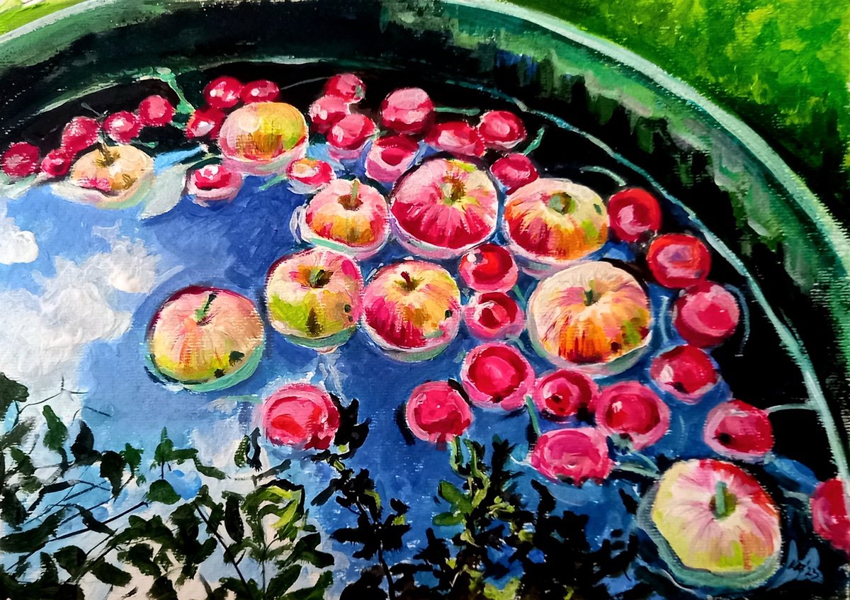 Autumn mood with apples (25 x 35 cm) by Kovcs Anna Brigitta