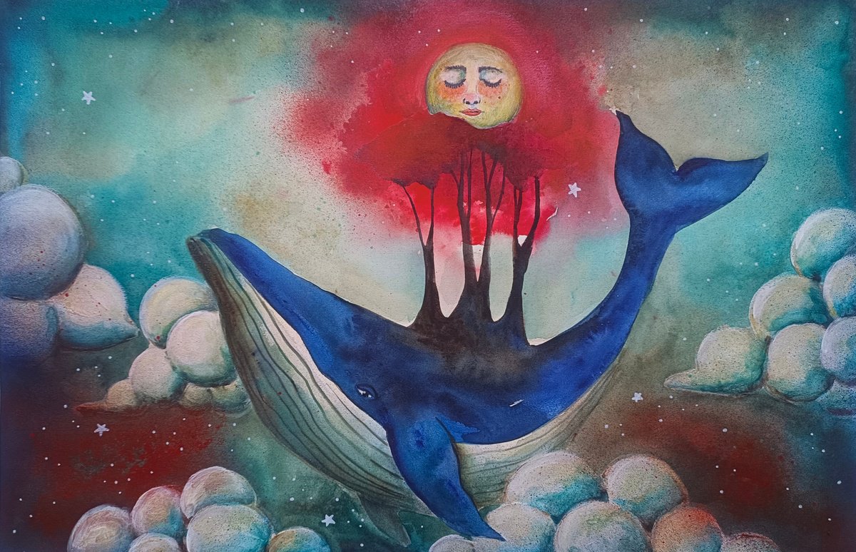 Surrealistic Painting , The Quiet Voyage By Evgenia Smirnova, 22 X 15, Artwork For Sale On Artfinder