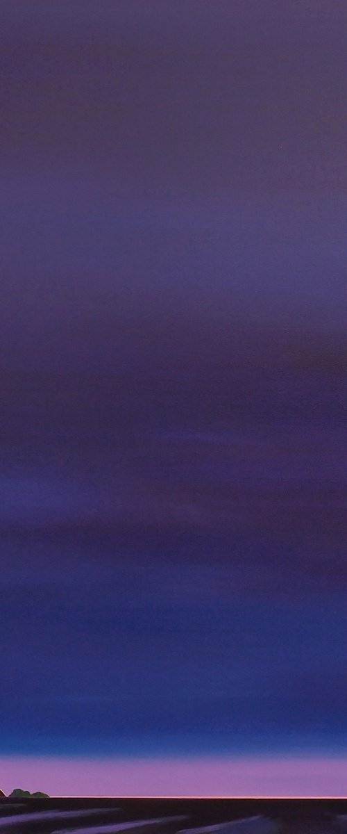 Red roofs, purple evening (April) by Nelly van Nieuwenhuijzen