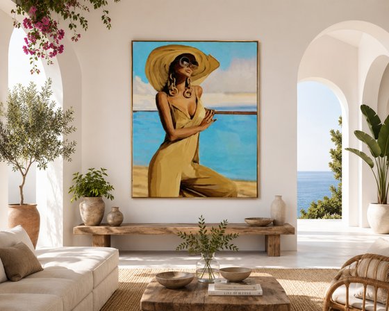 Elegant woman with a hat