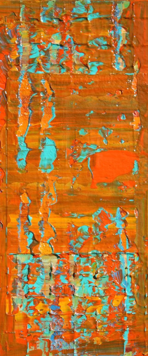 Abstract Orange, Yellow, Aqua Concept by Robert Lynn