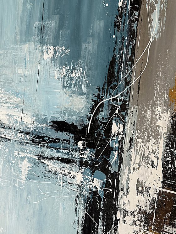 Parallel Balance Large Abstract Diptych