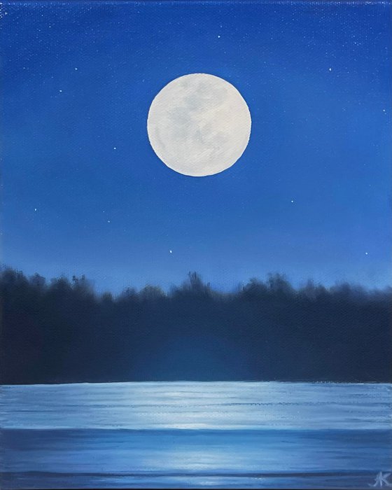 Ethereal Glow of a Full Moon