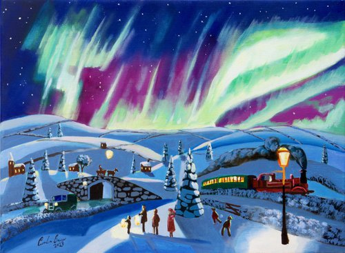 Winter and the northern lights by Gordon Bruce