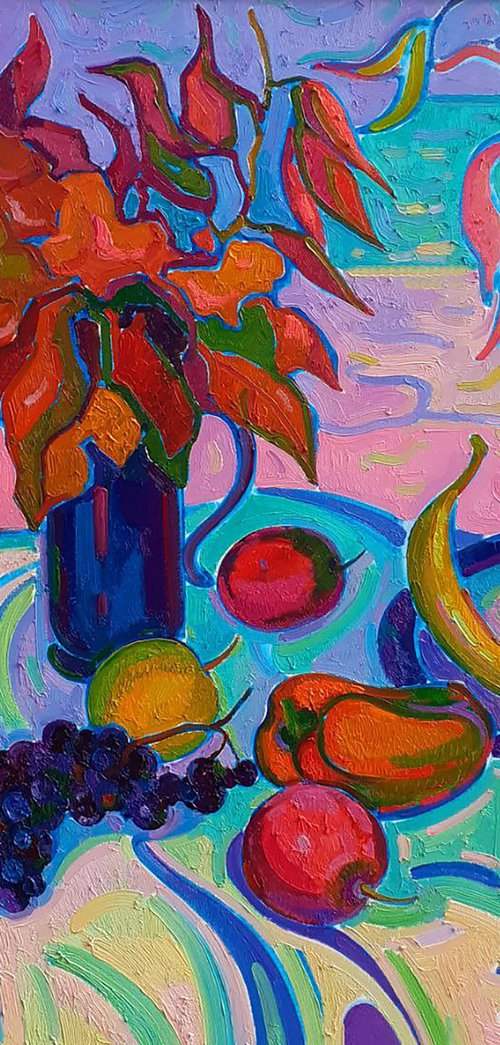 Dry Leaves and Fruits by Peter Tovpev