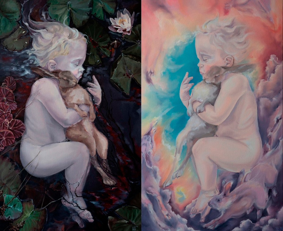 Expressive Portrait Oil Painting By Anna Gizo, 43 X 35, Aletheia, Original Artwork