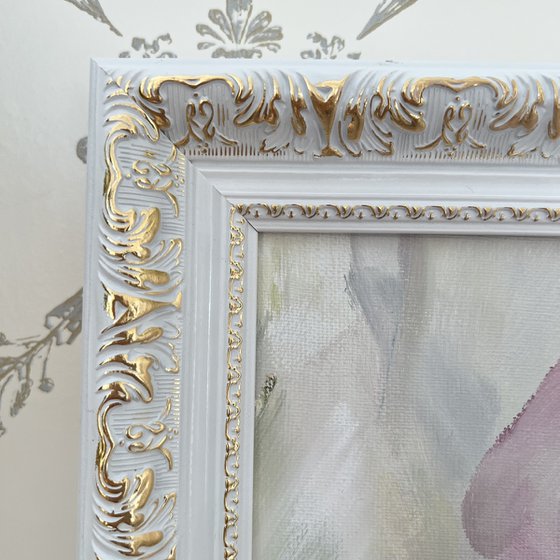 Pink peonies in a frame