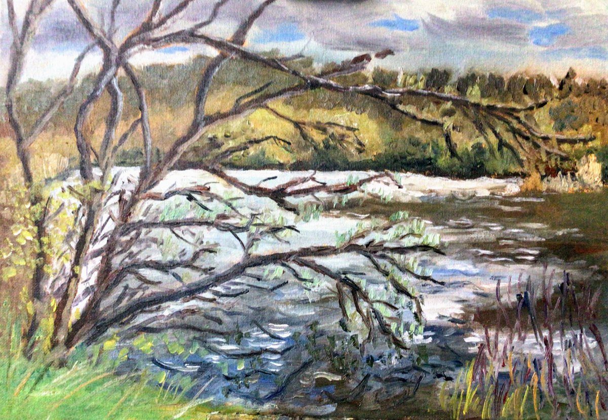 Lakes at Fordwich Kent An original oil painting by Julian Lovegrove Art